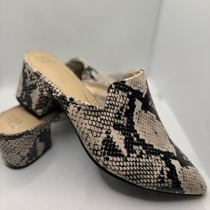 Snake Skin Slide In Heel